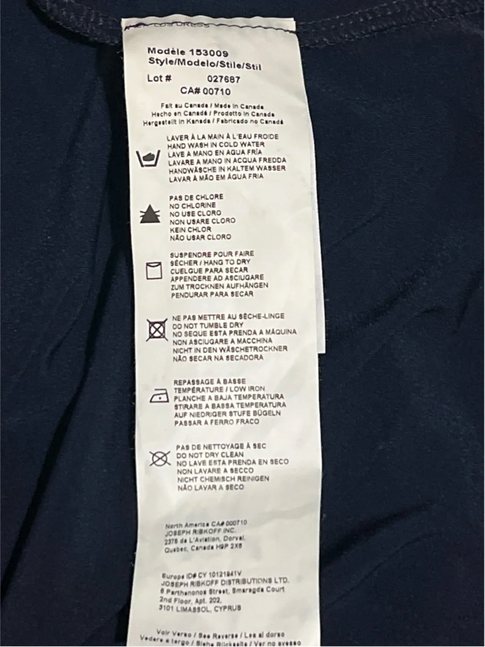 Joseph Ribkoff Dress Women’s 8 Navy Blue Ruched Faux-wrap Sheath 153009 - Picture 11 of 12